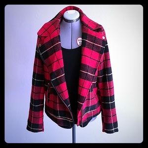 Thread & Supply plaid motorcycle jacket size L